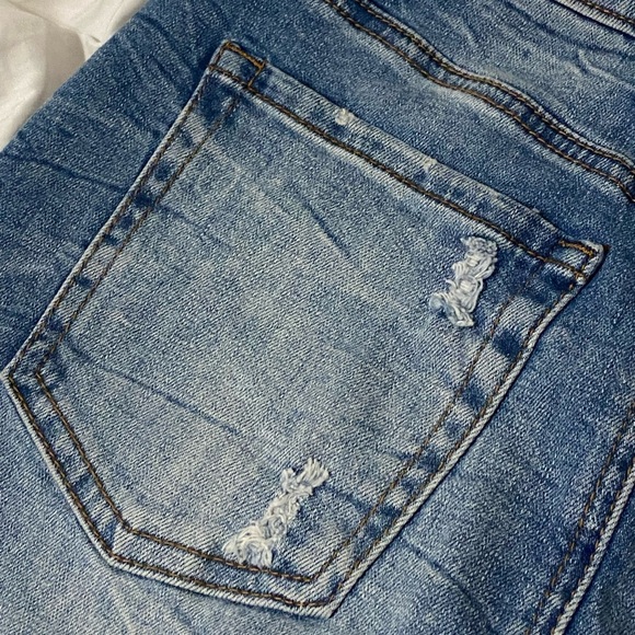 Dex Raw Hem Mini Denim Pencil Skirt US Size 25 Blue Waist 28” Length 22” Hip 34 - Picture 12 of 15